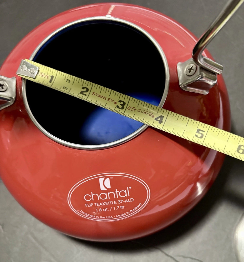 Chantal  Flip Teakettle 37-ALD Red EUC Whistling Vintage Tea Pot Thailand