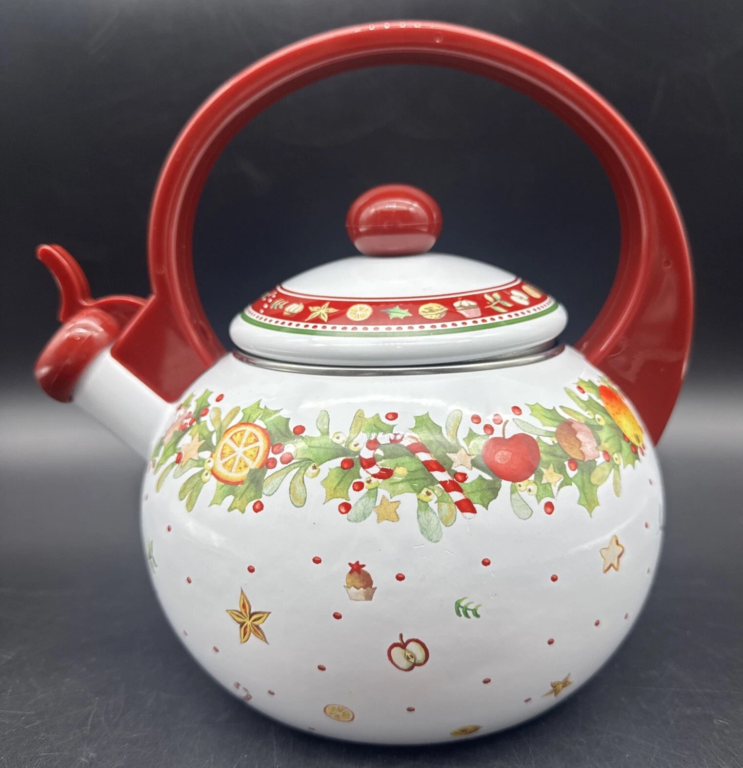 Villeroy & Boch WINTER BAKERY DELIGHT Porcelain Enamel On Steel Tea Kettle 2 QT