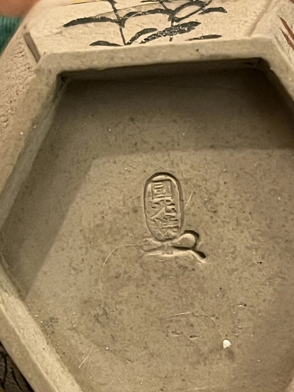 Japanese Banko Ware Plate and Teacup Crane Enamel  Marked