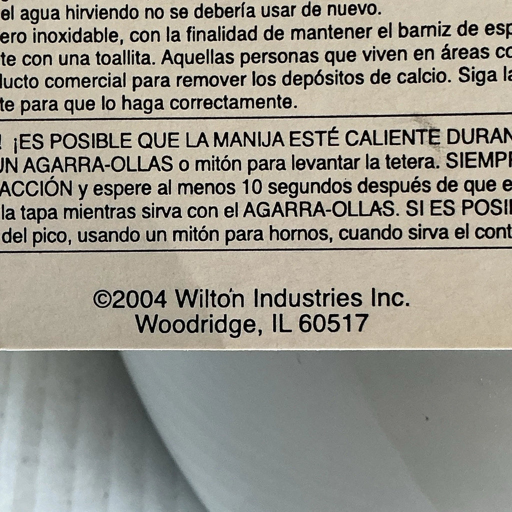 Vintage Copco Tea Kettle Whistling White Enamel Stainless Steel 2004 NEW NOS