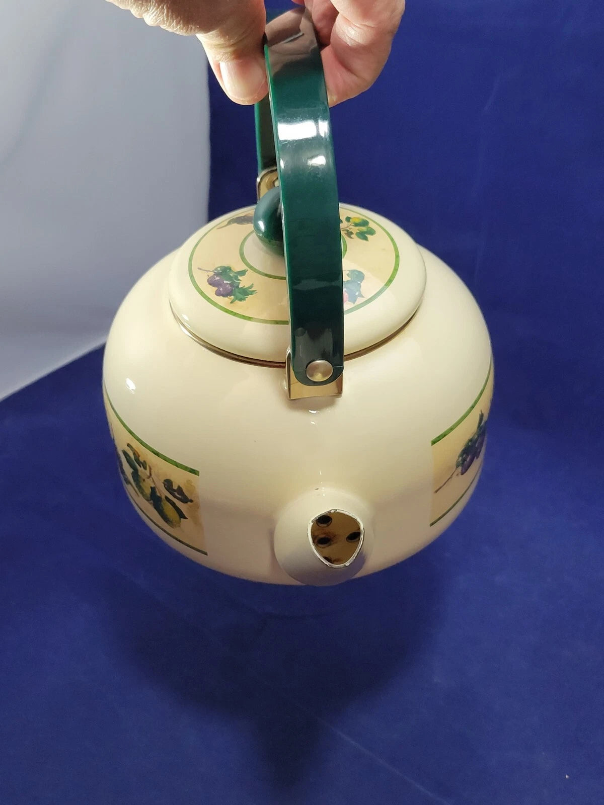 Vintage Enamel Teapot By Tools Of The Trade, Made In Indonesia