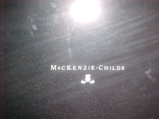 MacKENZIE CHILDS 2 QT BLACK FLOWER MARKET TEA KETTLE DISPLAY UNUSED