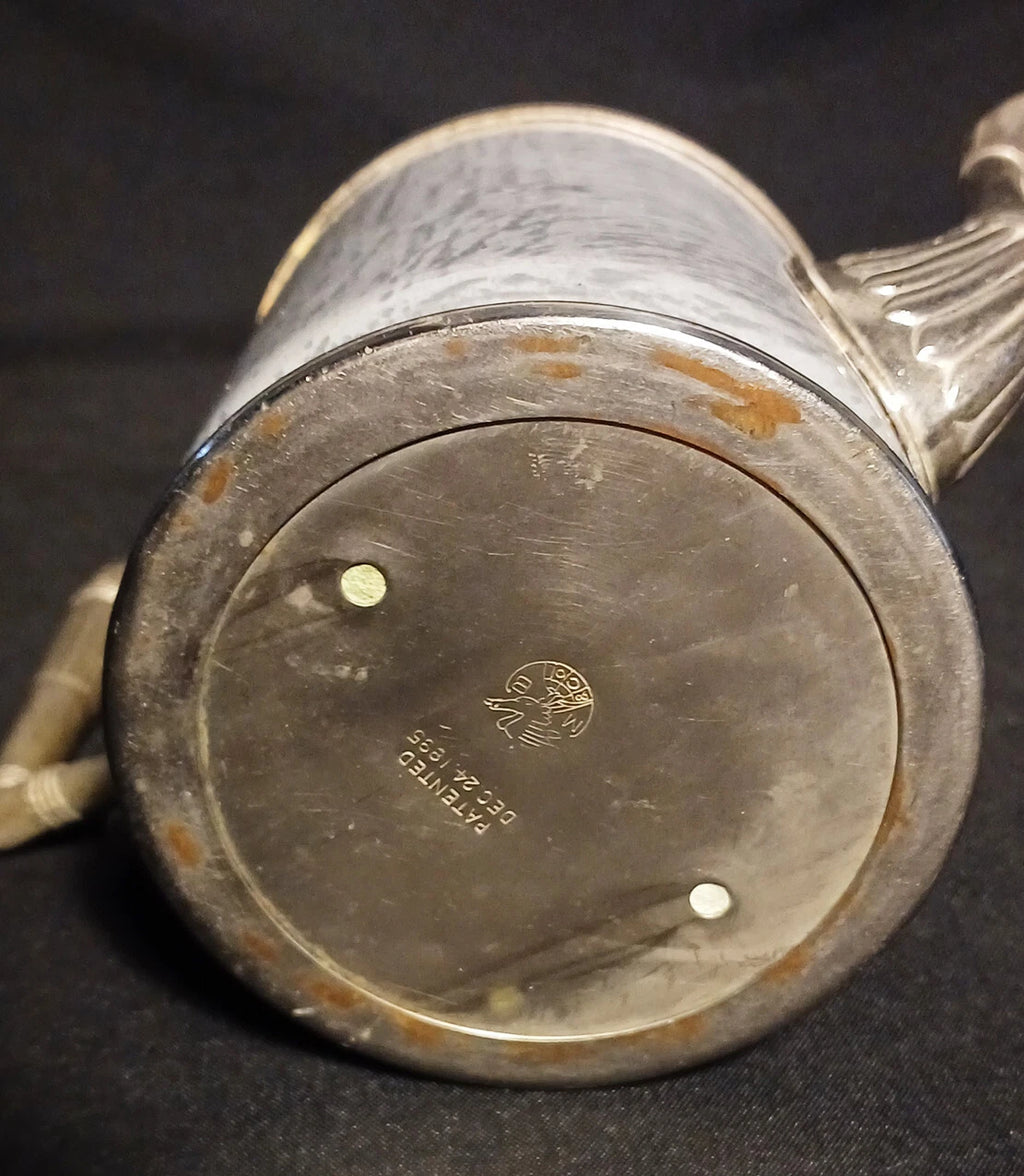 Antique Manning Bowing Gray Graniteware Enamelware Pewter Tea Coffee Set