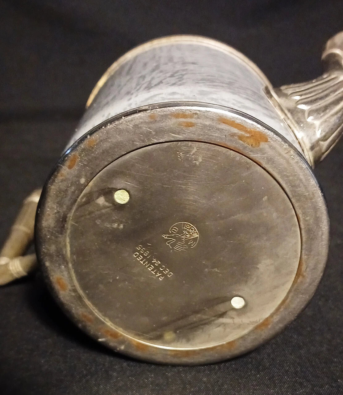 Antique Manning Bowing Gray Graniteware Enamelware Pewter Tea Coffee Set