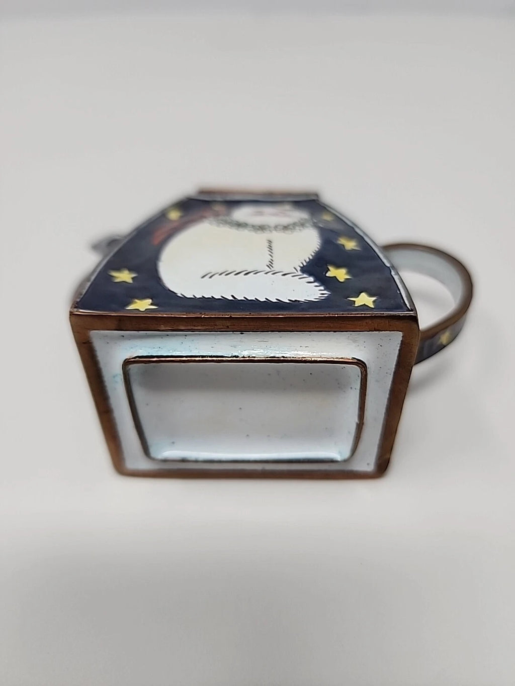 MINI ENAMEL TEA KETTLE TEAPOT KELVIN CHEN 1999 DECORATIVE CAT STARS RETIRED