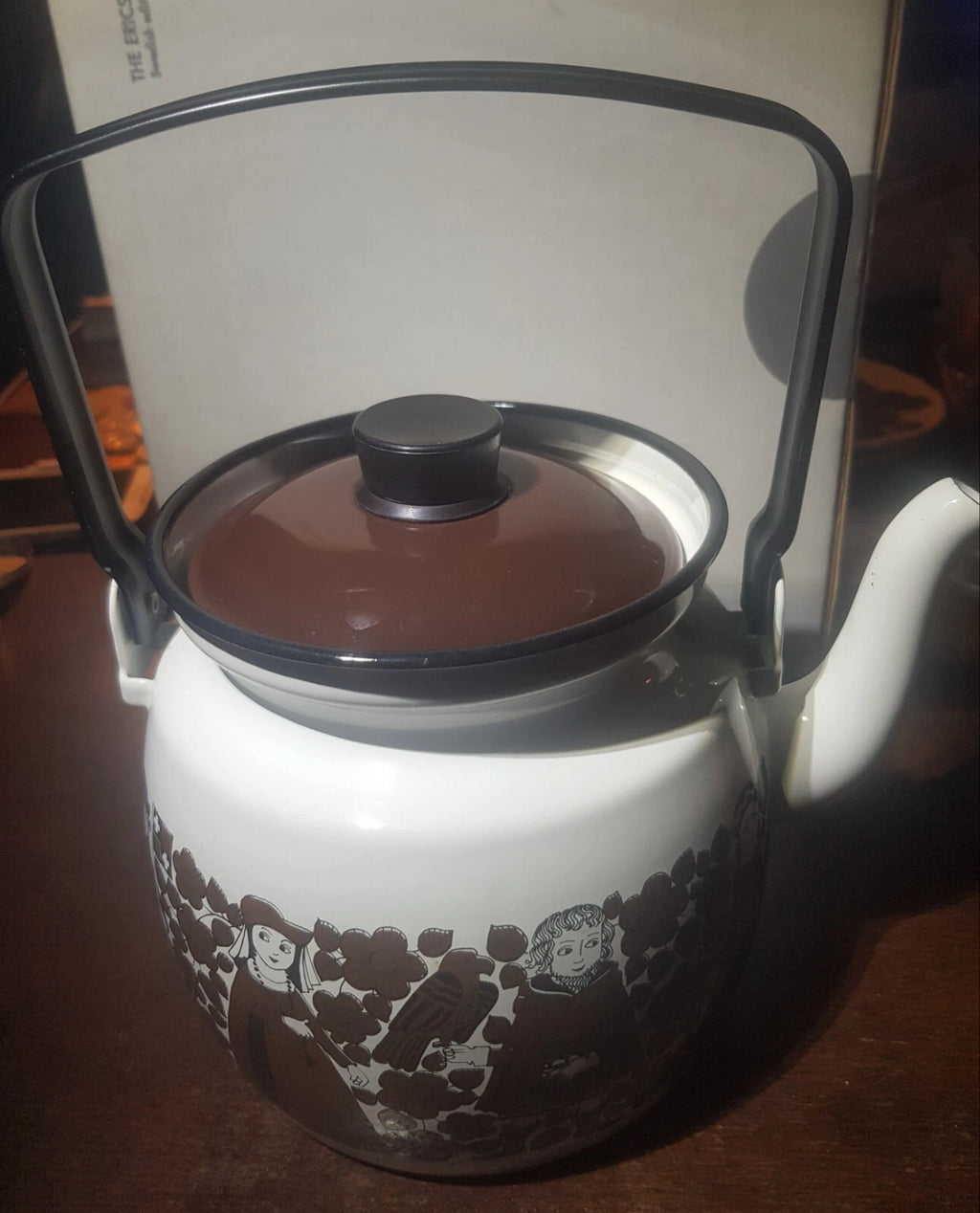 Vintage Arabia Finel Kaj Franck Ritari Medieval Troubadour Enamel Teapot Kettle