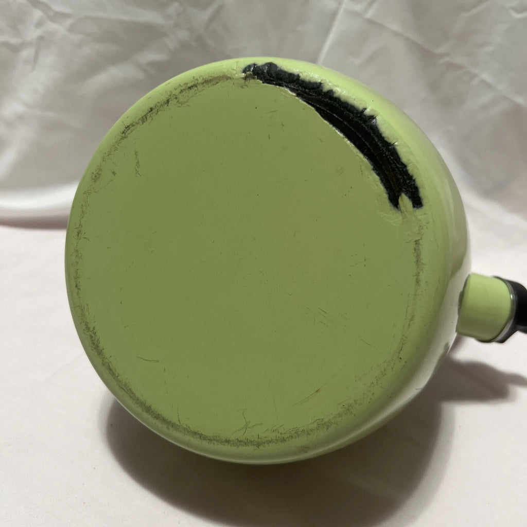Vintage Copco Kettle Whistling Tea Pot Light green enamel