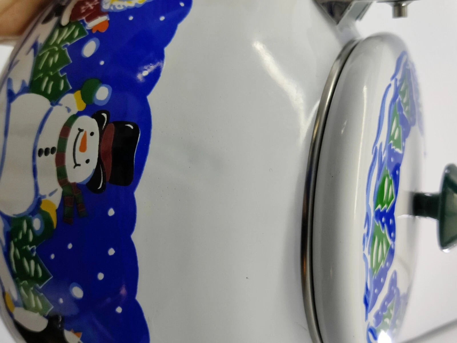 Vintage 1998 Snowflake Shivers Blizzard Enamel Teapot  Kettle Cooks Club READ!!