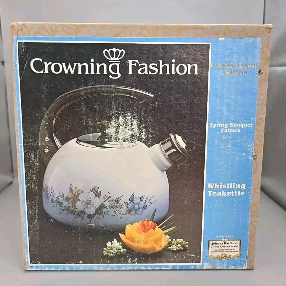 NEW Johann Haviland Bavarian Chinaware Spring Bouquet Whistling Teakettle In Box