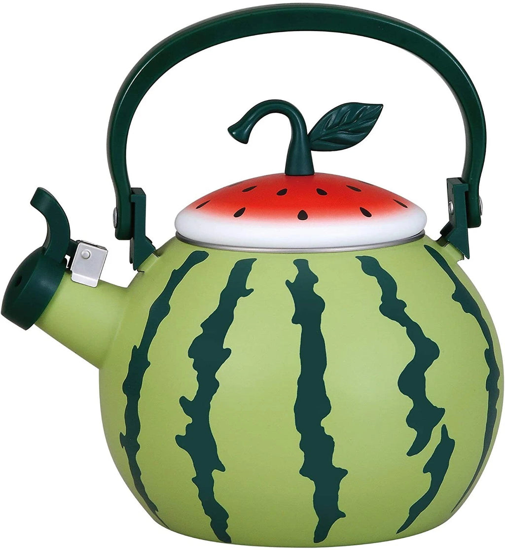 Enameled 1.6 Quart Enamel-on-Steel Whistling Tea Kettle (Watermelon)