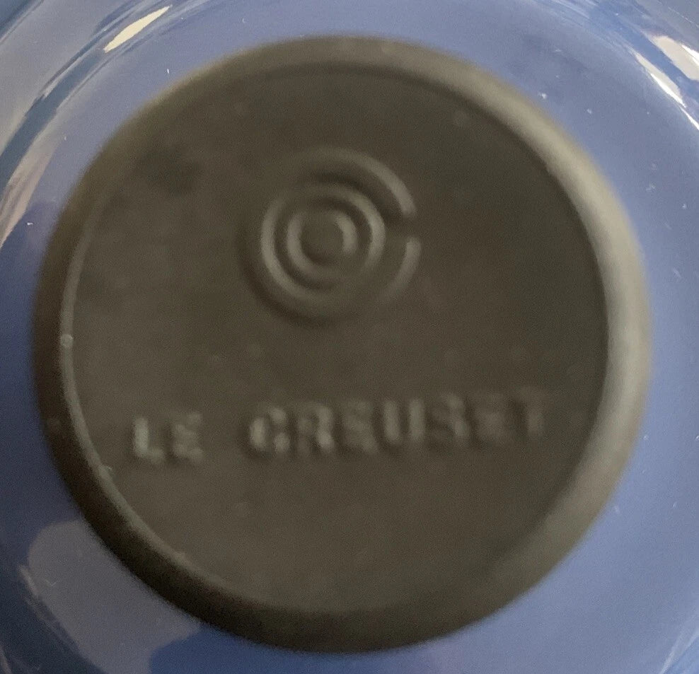 Le Creuset Whistling Tea Kettle Blue 1.6 Liter 1.7 Quart Enamel Steel Small Chip