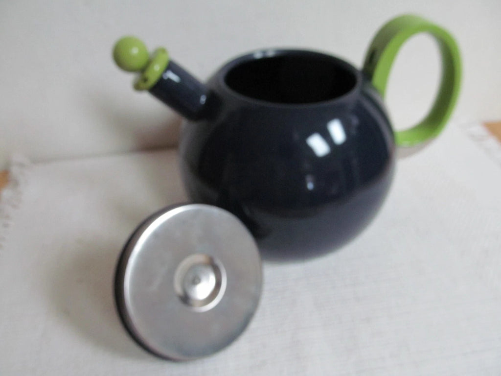 Vintage Copco Eggplant Enamel Whistling Tea Kettle