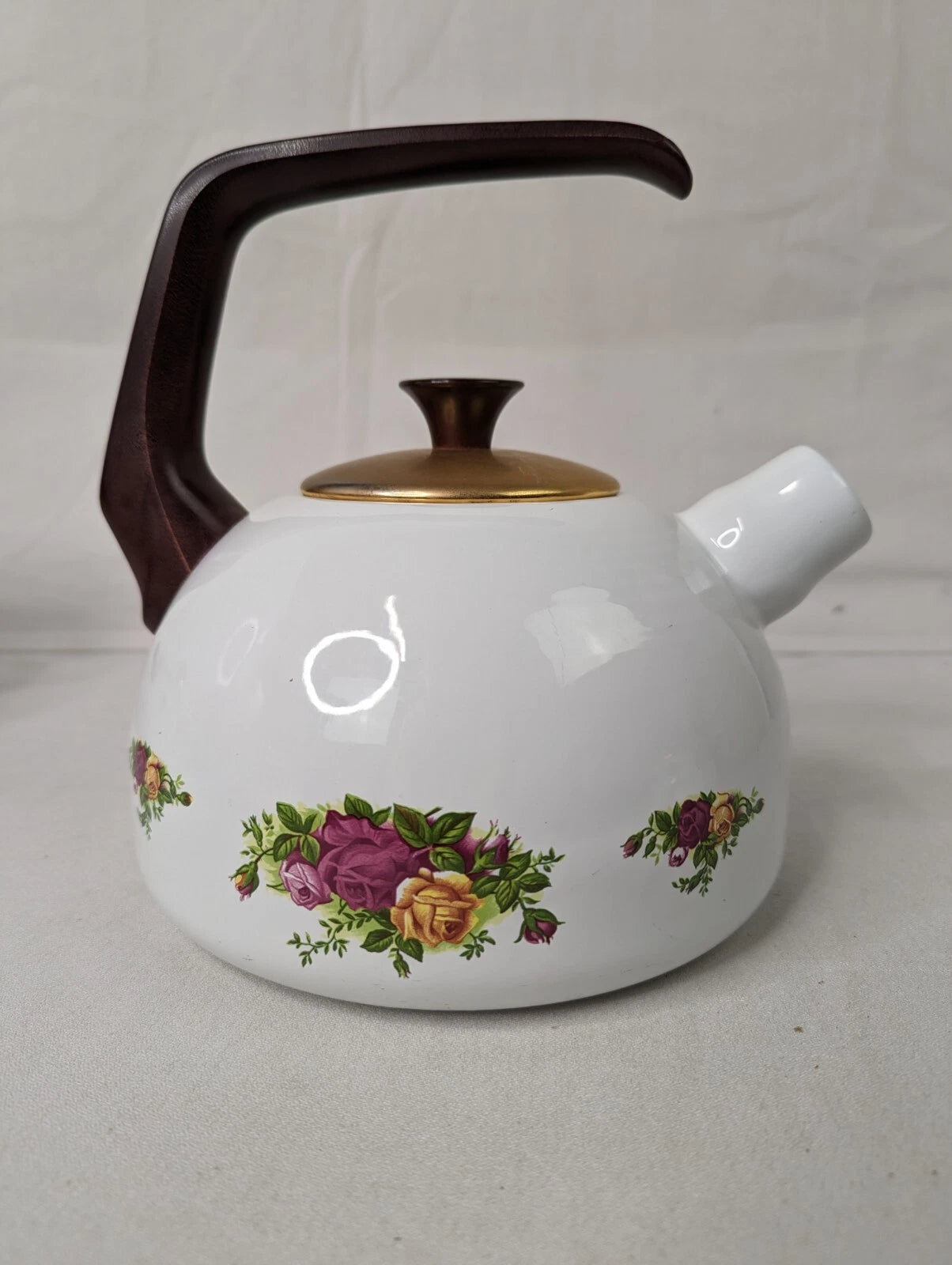 VINTAGE OLD COUNTRY ROSES COLLECTION ENAMEL 6 CUP REPLACEMENT KETTLE
