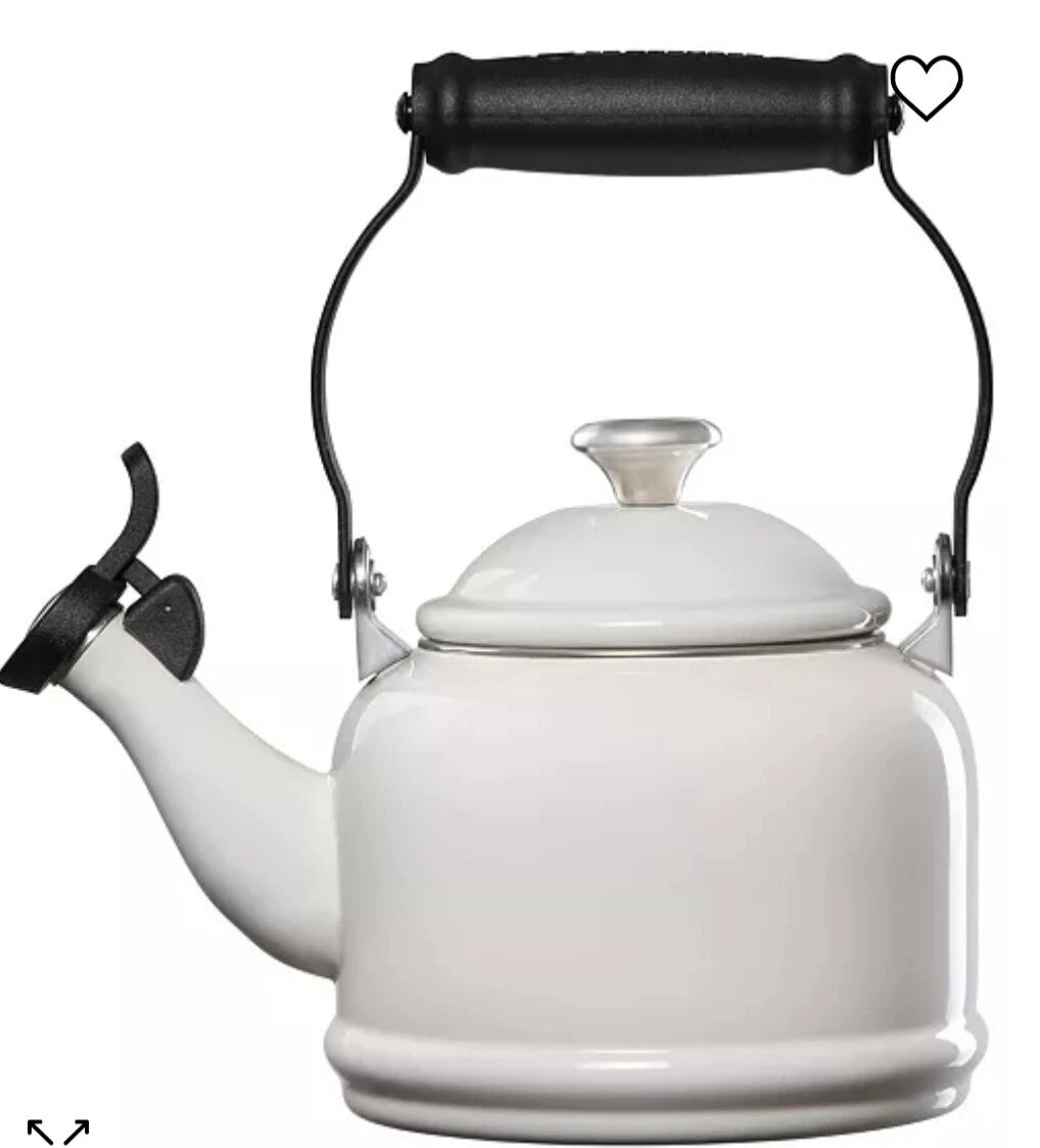 Le Creuset 1.25 Quart Enamel on Steel Demi Tea Kettle - White