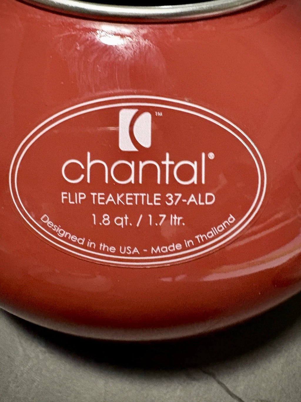 Chantal  Flip Teakettle 37-ALD Red EUC Whistling Vintage Tea Pot Thailand