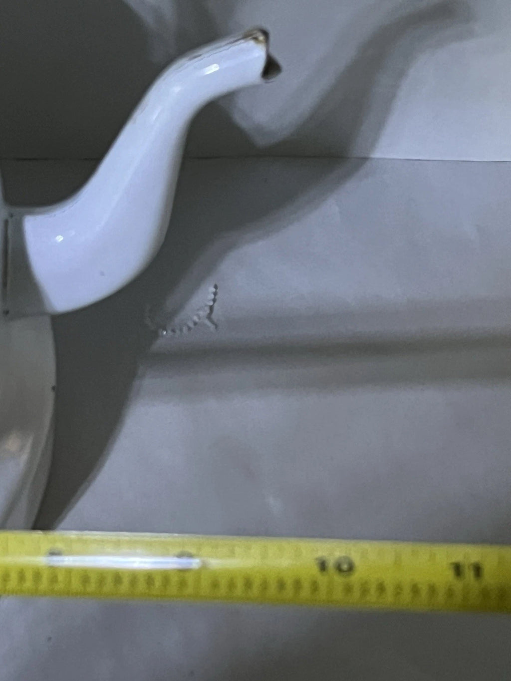 Vintage French Country Enamel tea kettle, "Copenhagen" 1960s Blue White Bistro