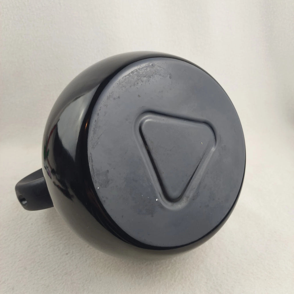 Whistling Tea Pot Kettle Black Enamel with Lid Large Unbranded