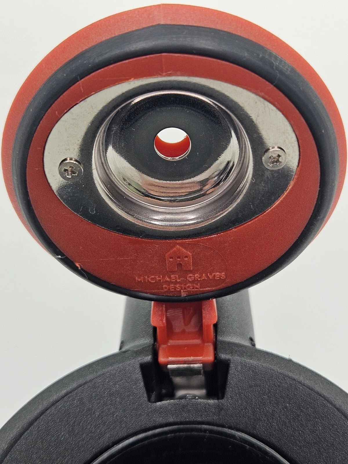 Michael Graves Designs White Enamel Tea Pot Kettle Black Handle