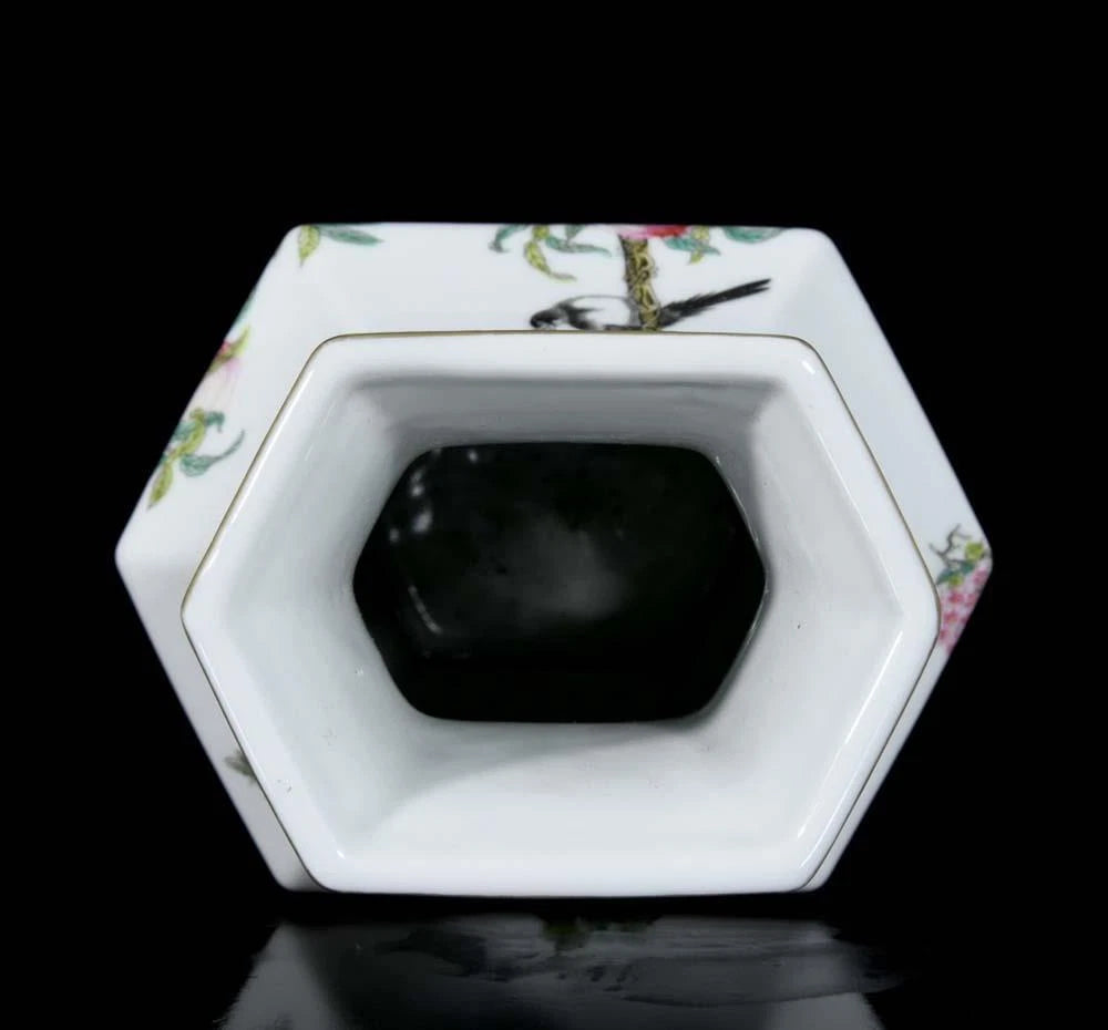 30CM Yongzheng Signed Old Chinese Colour Enamel Vase W/peach N3423