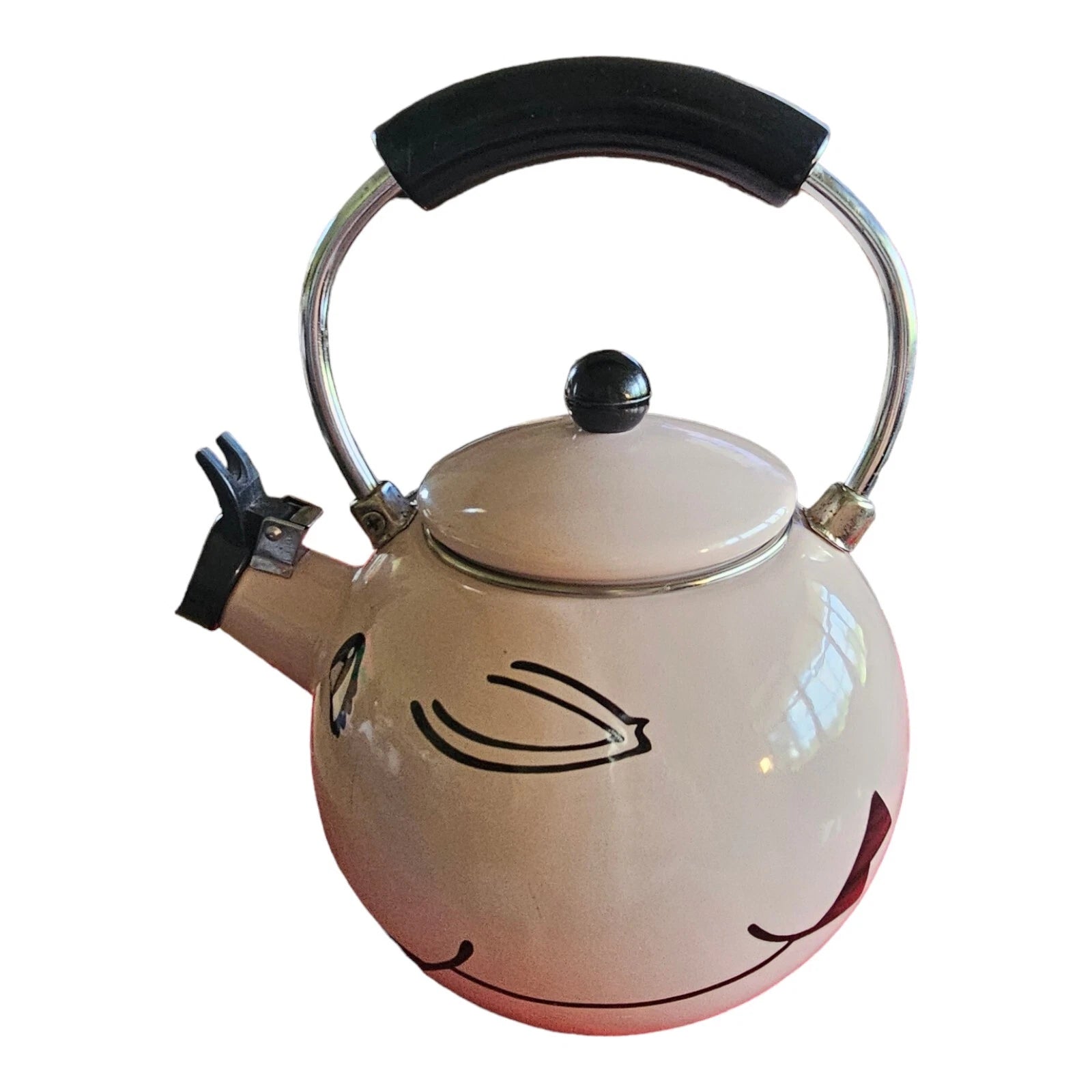 Vintage Kamenstein Pink Pig Whistling Teapot Tea Kettle