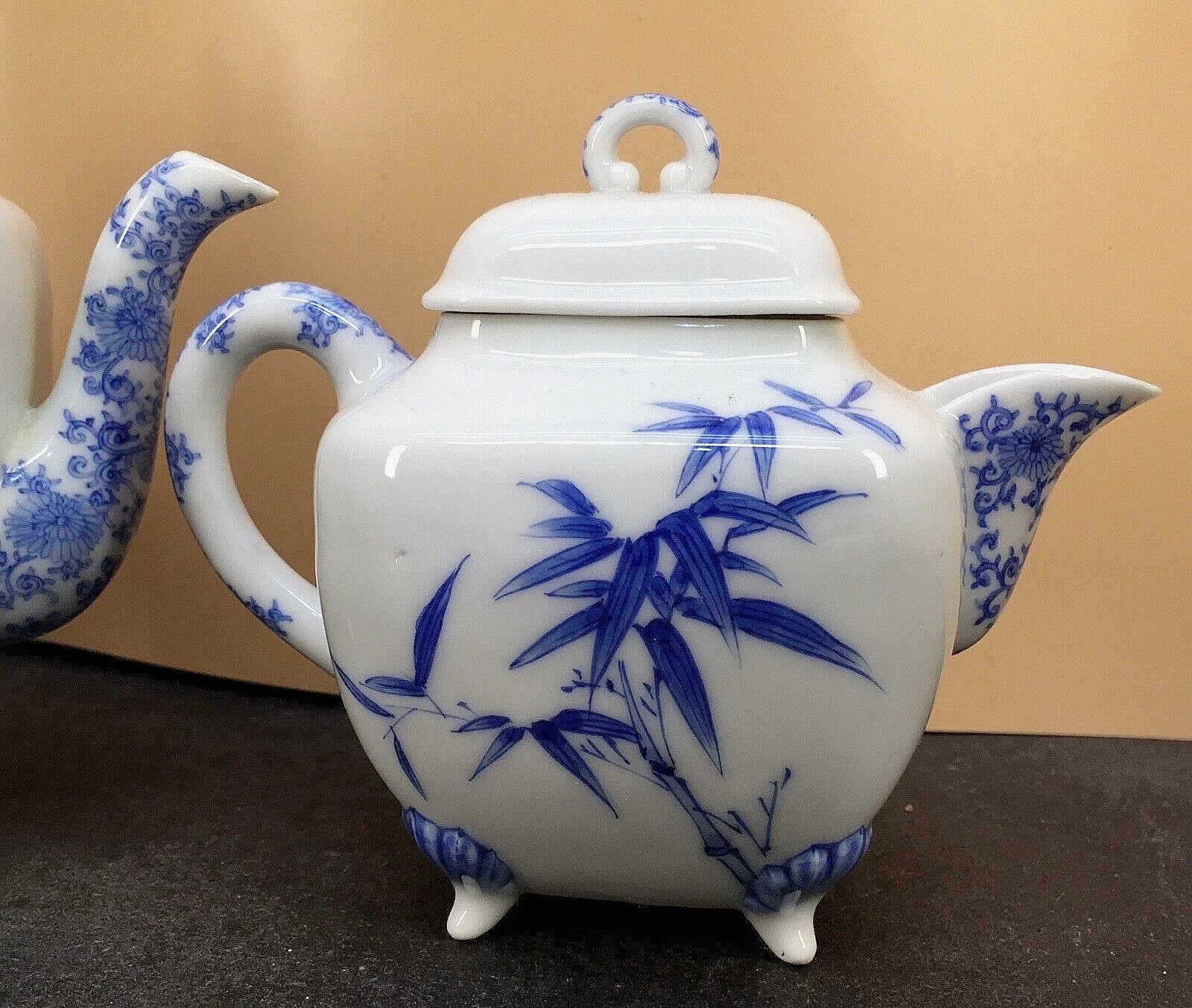 Japanese Meiji Porcelain Tea Set - Teapot, Cream & Sugar Bowls, Signed