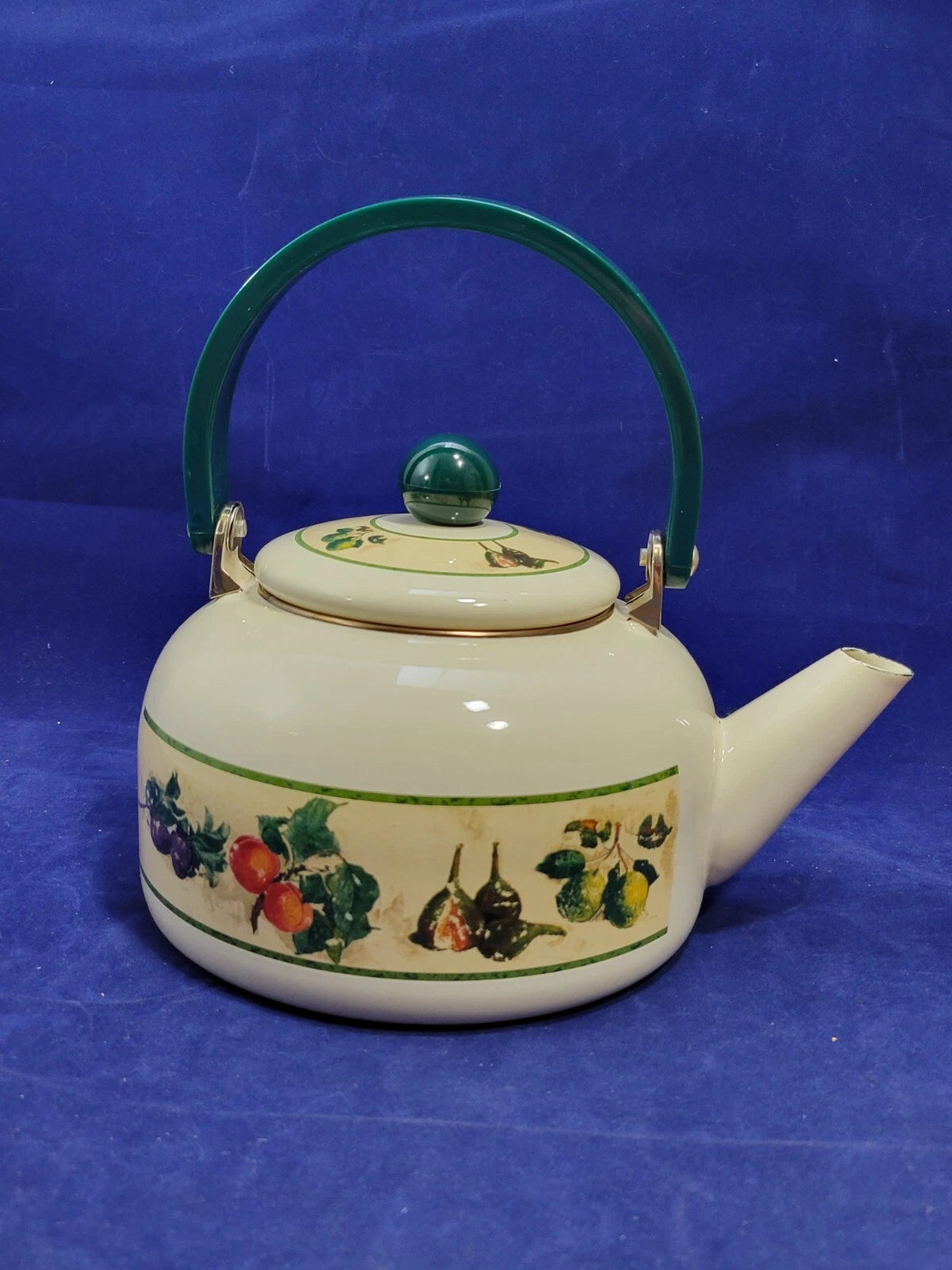 Vintage Enamel Teapot By Tools Of The Trade, Made In Indonesia