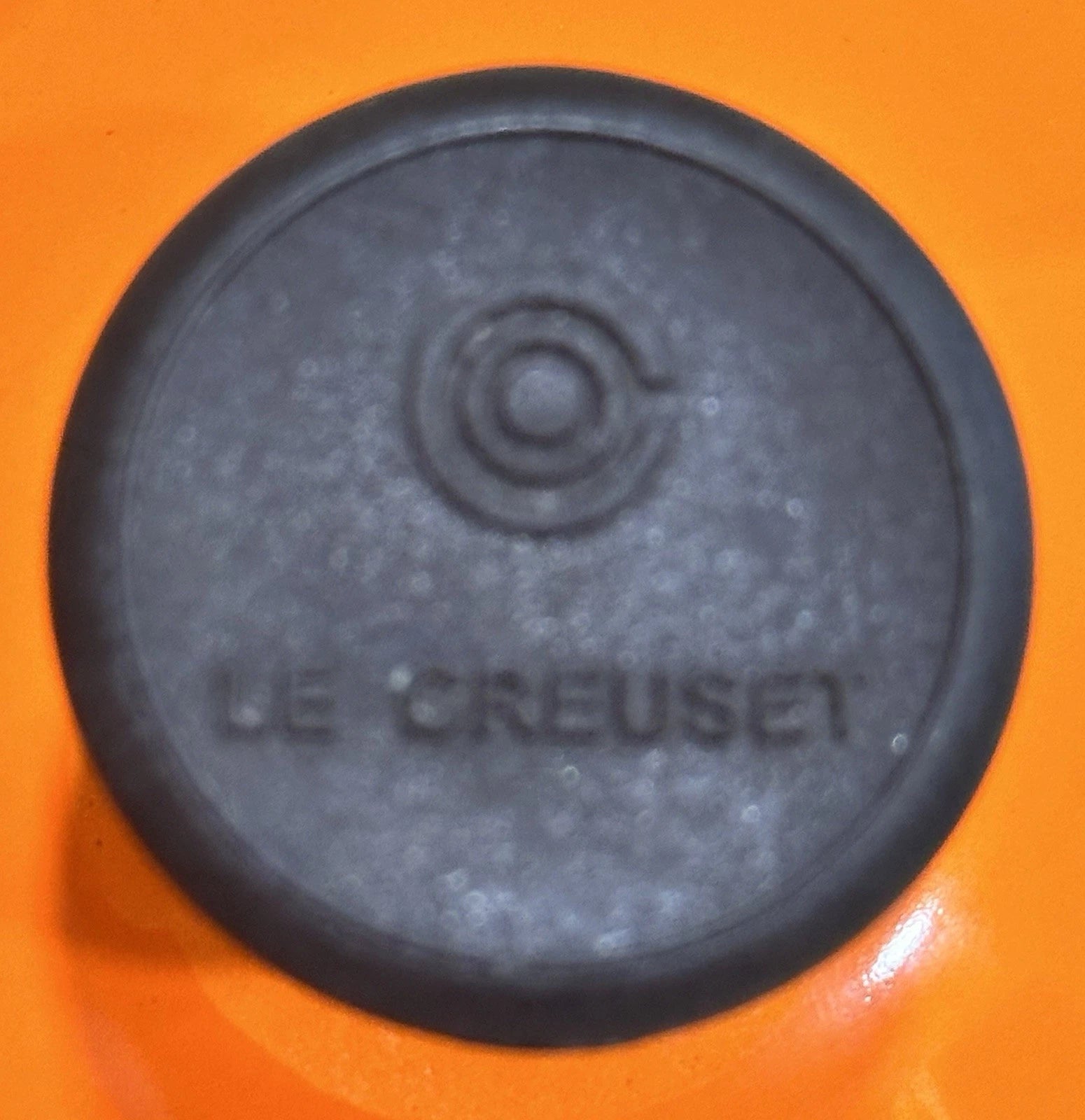 VTG Le Creuset Orange Flame Enamel Whistling Demi Kettle Teapot 1.25 Qt Pls READ