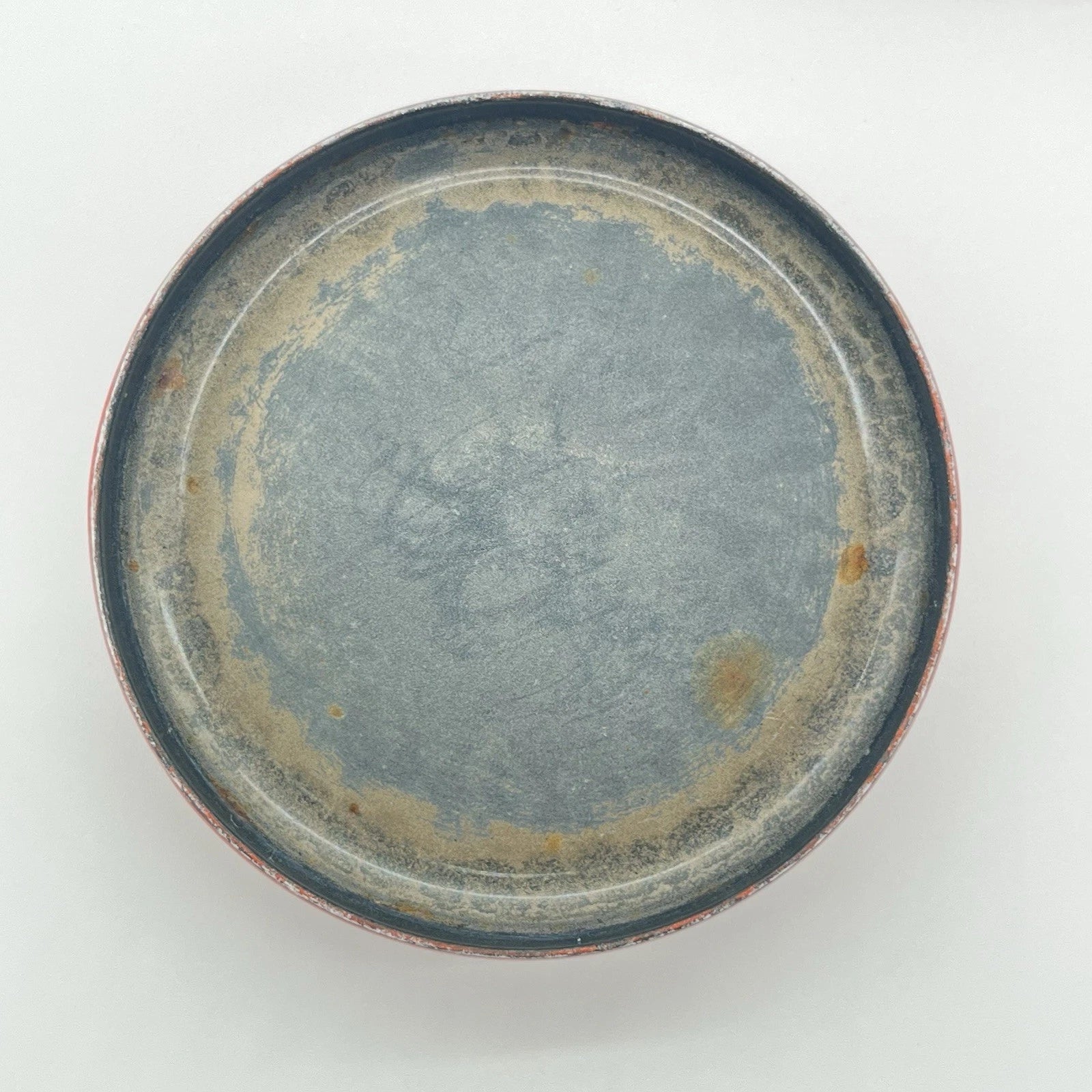 Boho Style VTG Enamel Tea Kettle Red Orange w Daisies & Teak Handle *DECOR ONLY*