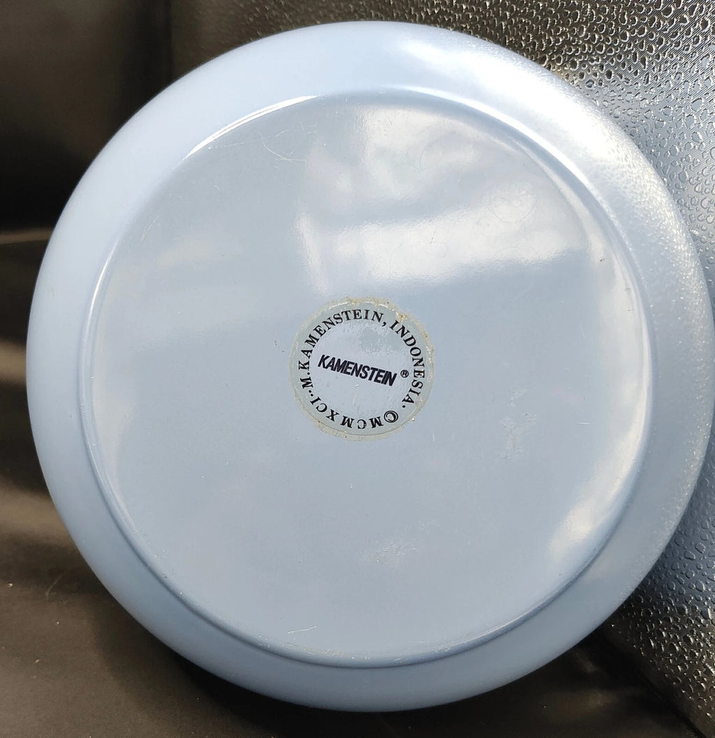 Kamenstein Vintage Light Blue Enamel Tea Kettle Whistling Teapot Indonesia 1991