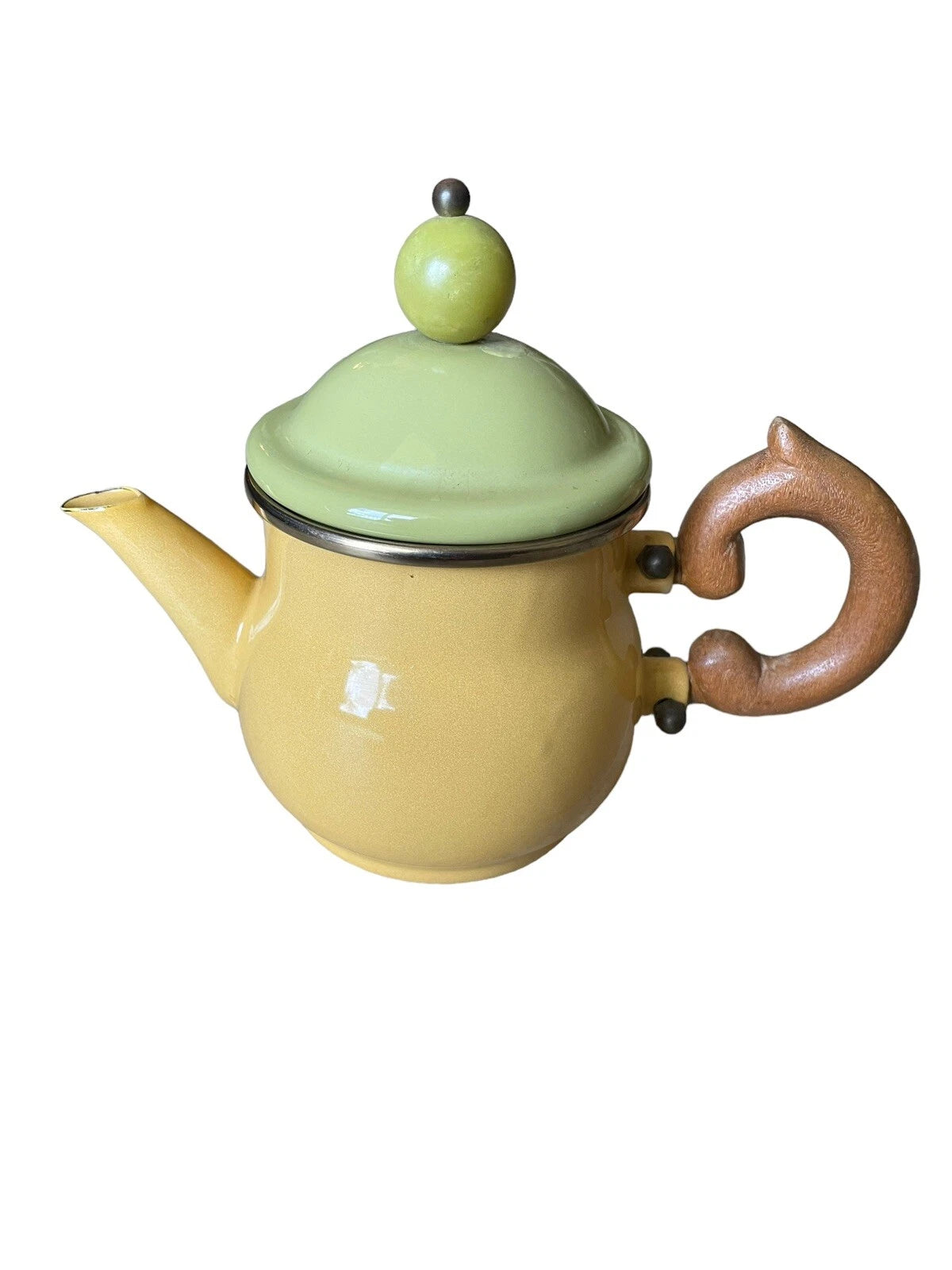 MacKenzie- Childs Victoria and Richard Green Enamel teapot