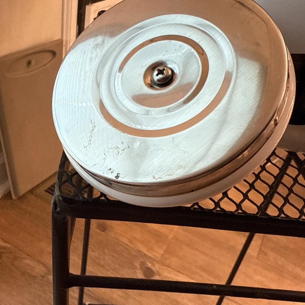 Vintage M Kamenstein Black White Cow Whistling Tea Kettle Teapot