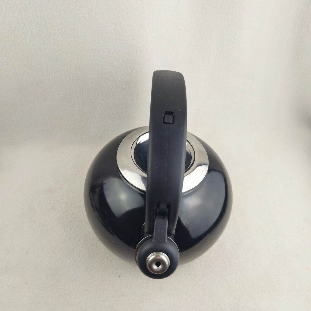 Whistling Tea Pot Kettle Black Enamel with Lid Large Unbranded