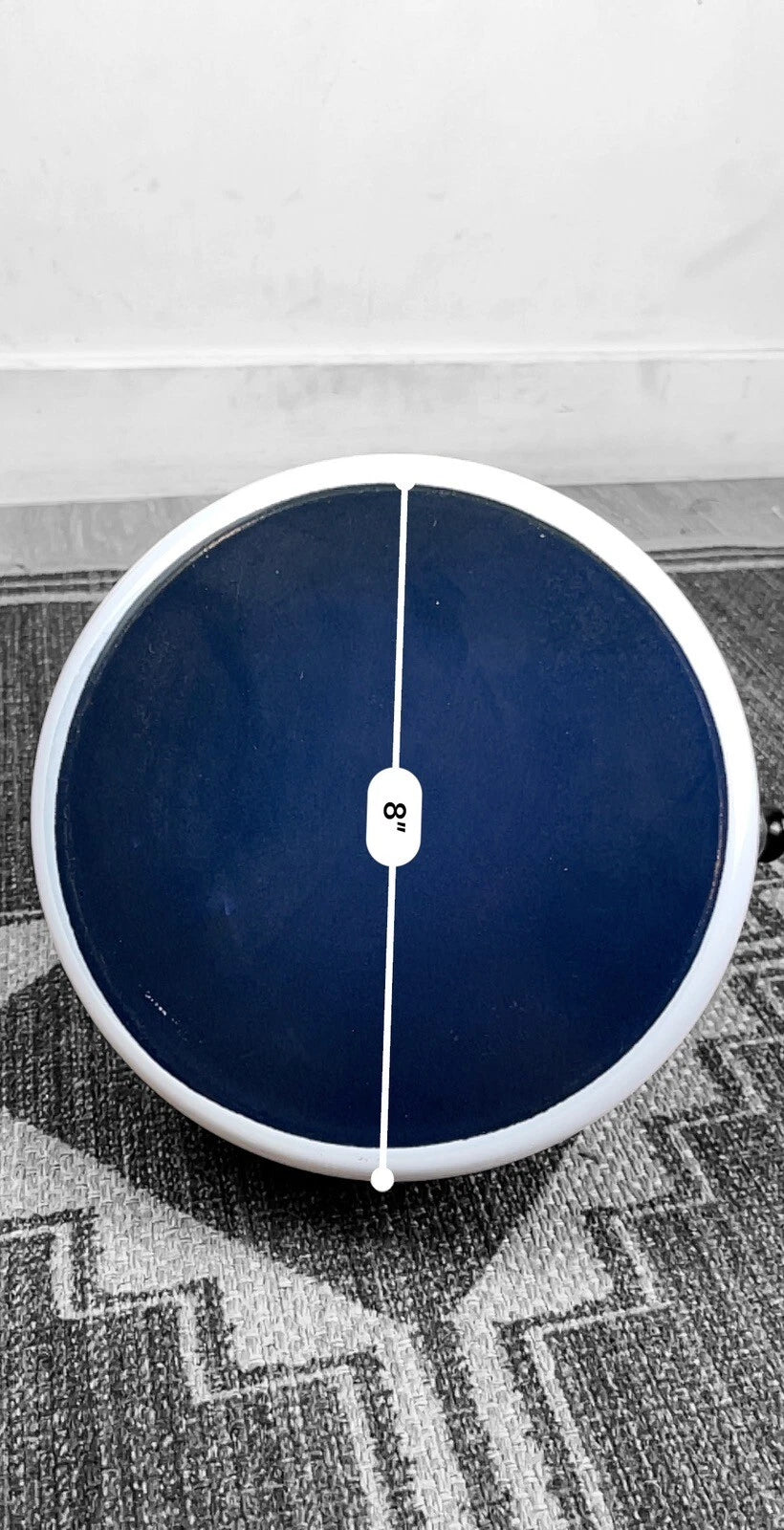 70's Design White Enamel Metal Whistling Tea Coffee Kettle Paisley Brown White