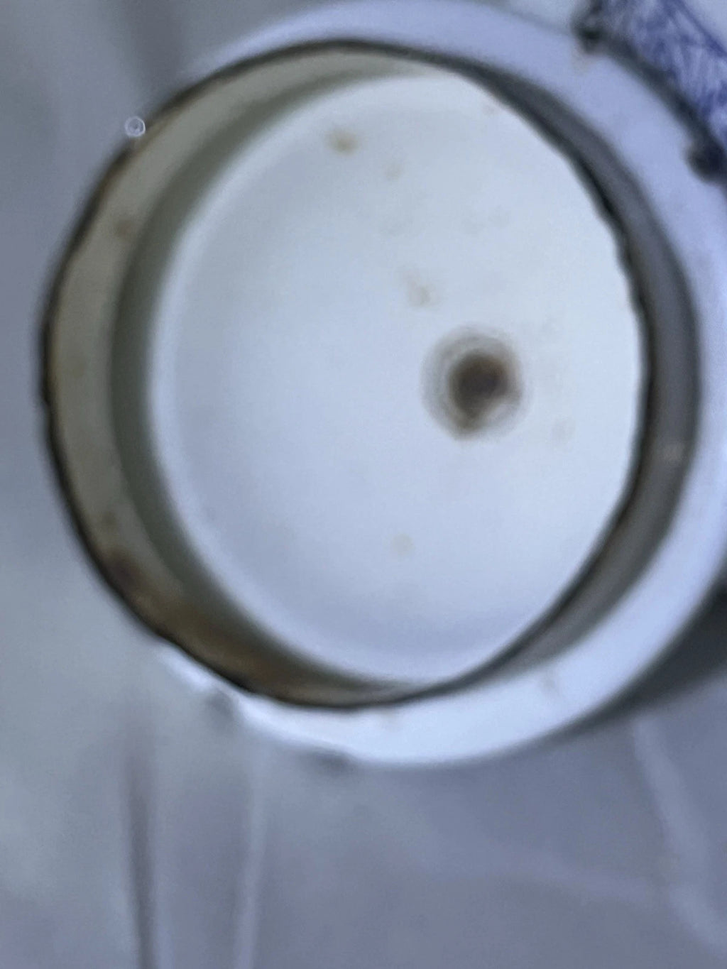 Vintage French Country Enamel tea kettle, "Copenhagen" 1960s Blue White Bistro