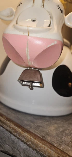 Vintage M Kamenstein Cow Tea Kettle Enamel Whistling Teapot