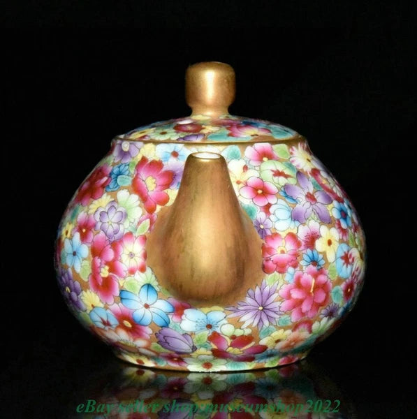 5.2" Old Chinese Qianlong Enamel color Porcelain blossoms flower Kettle Pot