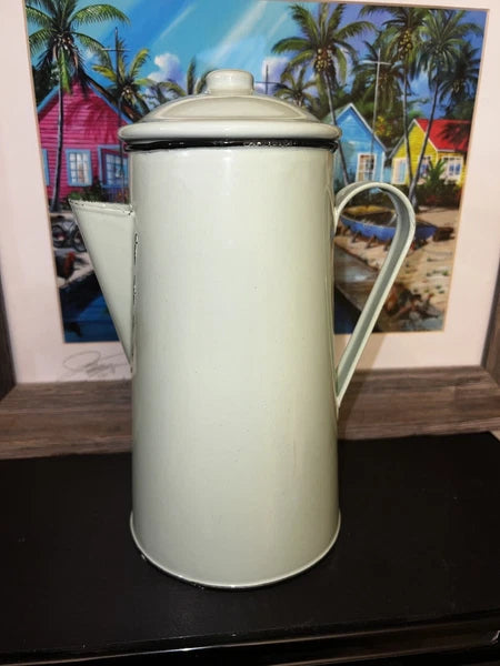 Teapot Kettle Enamelware Pale Mint Green Enamel Pot Nostalgia