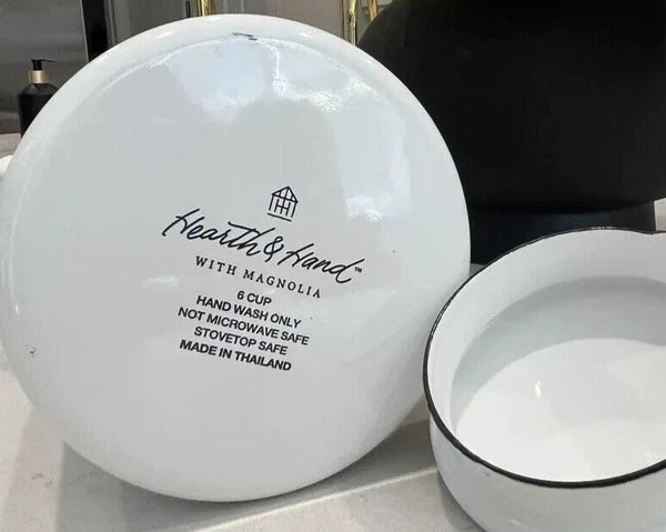 Hearth & Hand Magnolia Enamel Coffee Pot Rustic Farmhouse 6-Cup ~Rare