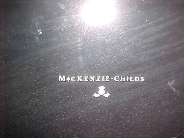 MacKENZIE CHILDS 2 QT BLACK FLOWER MARKET TEA KETTLE DISPLAY UNUSED