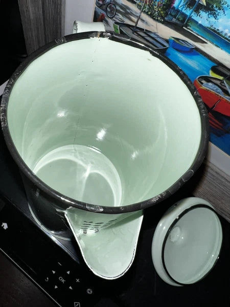 Teapot Kettle Enamelware Pale Mint Green Enamel Pot Nostalgia