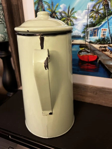 Teapot Kettle Enamelware Pale Mint Green Enamel Pot Nostalgia