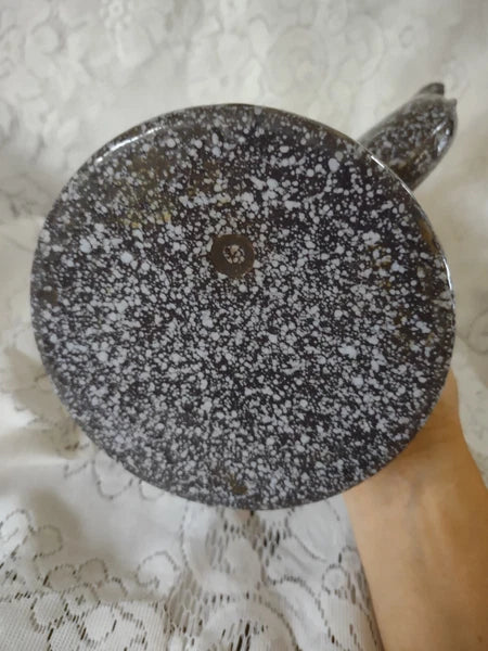 Nice Vintage Grey Speckled Enamel Coffee/Tea Pot