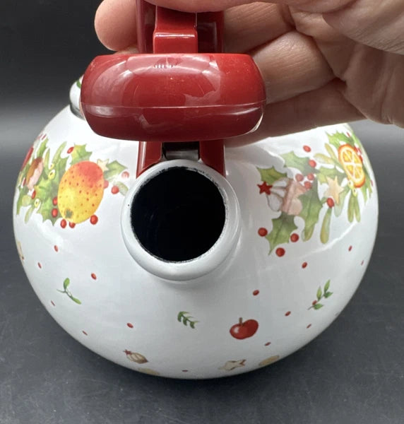 Villeroy & Boch WINTER BAKERY DELIGHT Porcelain Enamel On Steel Tea Kettle 2 QT