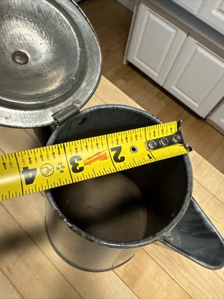 Antique Vintage Gray Graniteware Enamel Coffee or Tea Pot bin7