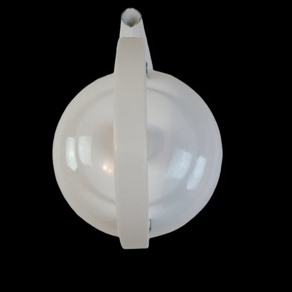 vintage white enamel tea kettle