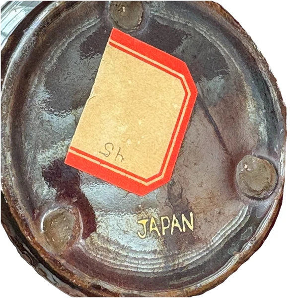 Vtg Japanese Redware Teapot Brown Betty Moriage Enamel Hand Painted Deco 2 Chips