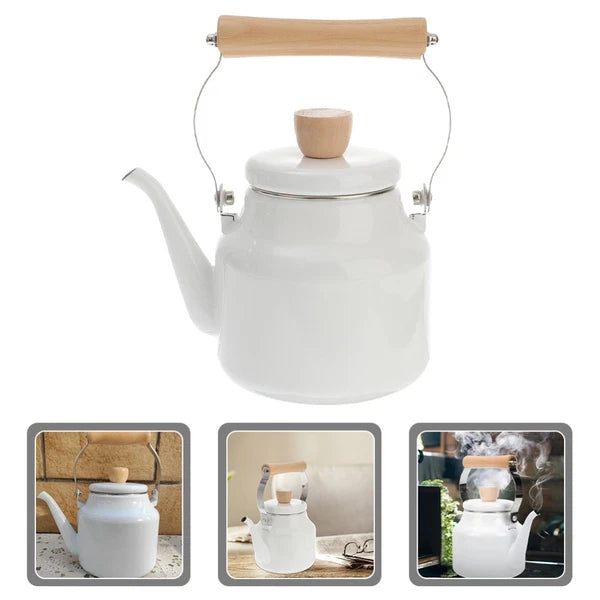 Kettle Travel Make Tea Enamel Teakettle for Stove Gas Top