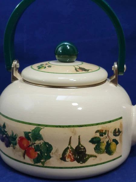 Vintage Enamel Teapot By Tools Of The Trade, Made In Indonesia