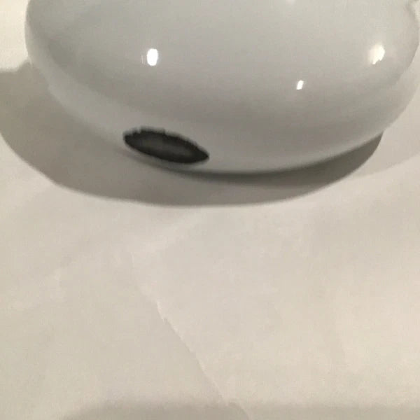 Red And White Enamel Kitty Cat Tea Kettle W/ Small Repair - Discounted