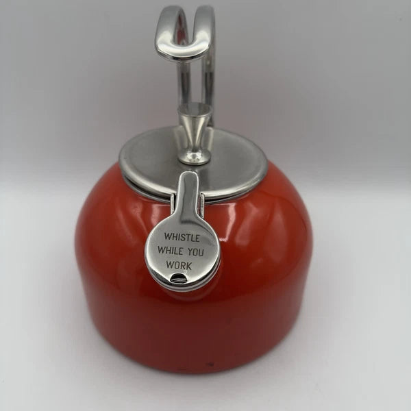 Kate Spade Lenox “All In Good Taste”  Enamel/Steel Whistle Coral Tea Pot